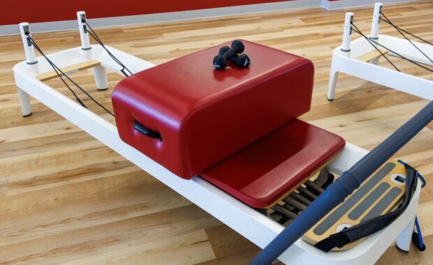 Pilates reformer, mat and weights