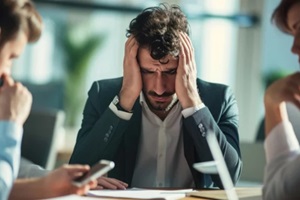 stressed man in the office