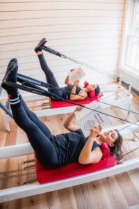 Reformer Pilates leg lifts